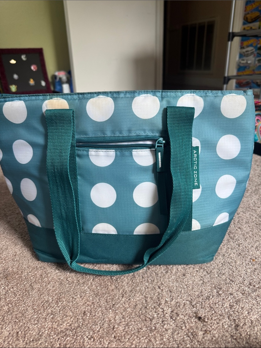 Arctic Zone Teal Polka Dot Tote Bag